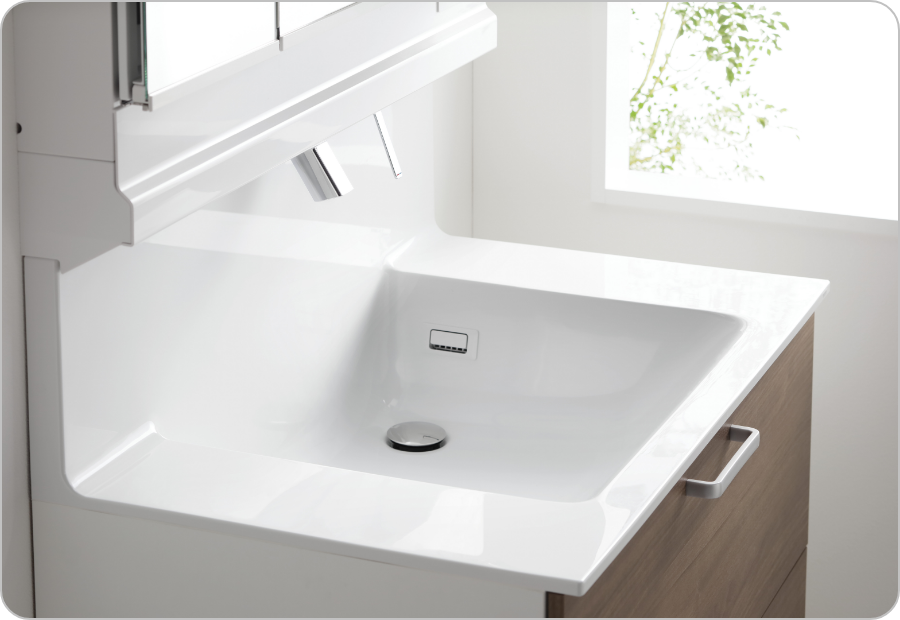 広いボウルでゆったり使える